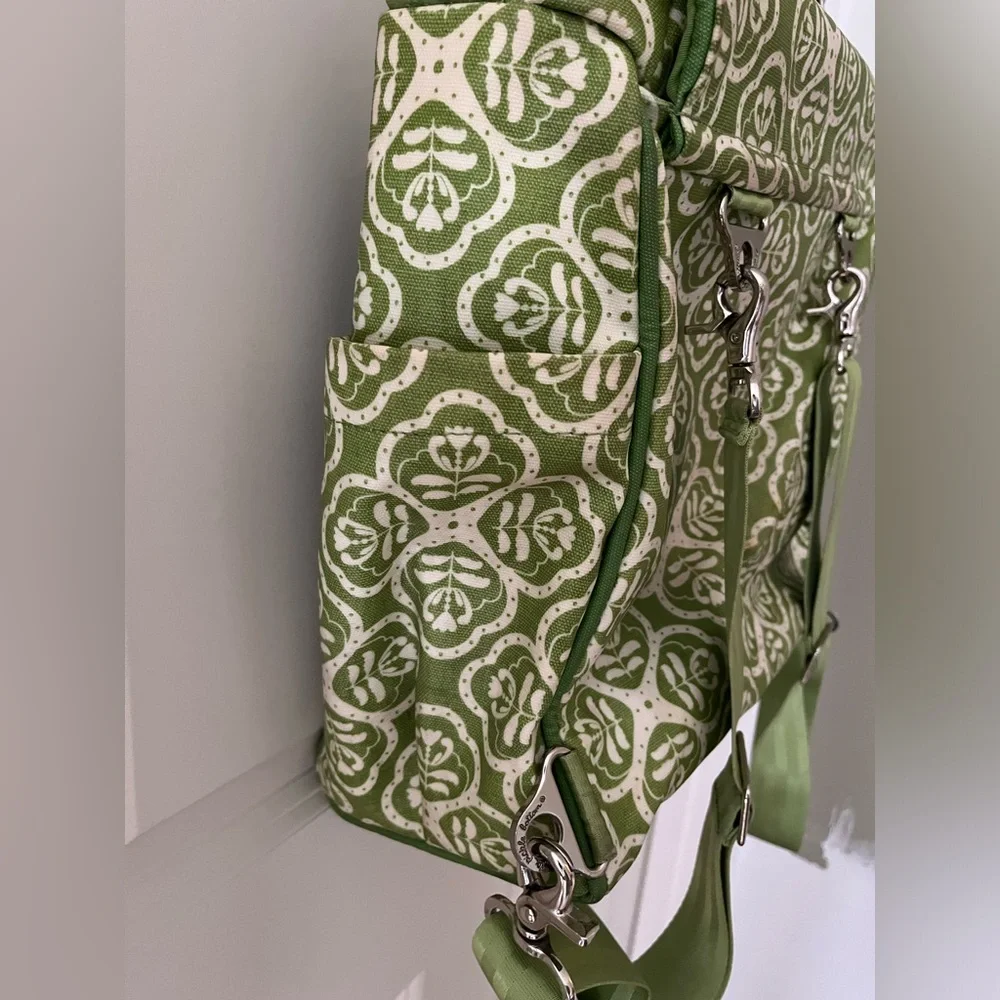 Petunia Pickle Bottom Boxy Backpack Diaper Bag Crossbody option bohemian green